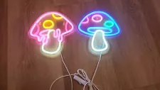 Mushroom Neon Sign-Dimmable Led Light-Cute 3d Wall Art-Signs For Decor-Blue