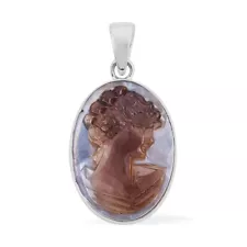 Beautiful & Classic Cameo Pendant in Sterling Silver