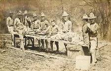 Real Photo Postcard Military Chow Line - Great Image!