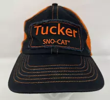 Tucker Sno-Cat Cap Hat Mesh Back Adjustable Orange Black