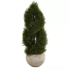 3.5’ Double Cypress Tree In Bowl Planter UV Resistant