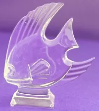 Vintage Art Glass Clear Angel Fish Figurine Paperweight 6” Great Condition SALE!