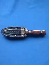 WESTERN U.S.A. W75 F BOOT KNIFE WOOD HANDLE & ORIG. WESTERN BLACK LEATHER SHEATH