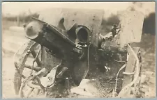 MAXIM MACHINE GUN AFTER BATTLE WWI ERA ANTIQUE REAL PHOTO POSTCARD RPPC