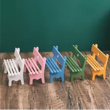 Garden Benches 1:6 Scale Dollhouse Miniature Park Chairs Wooden Furniture 11.5"