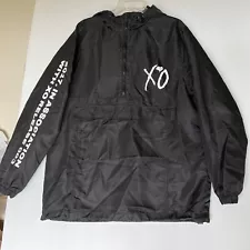 XO The Weeknd Half Zip Jacket Windbreaker Black White Graphics Mens L 2017 003