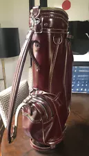 Vintage Burgundy Leather Austad’s 14-Way Golf Bag, Excellent Condition!!!