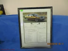 1979 CHEVROLET MONZA SPYDER SPIDER FRAMED WINDOW STICKER