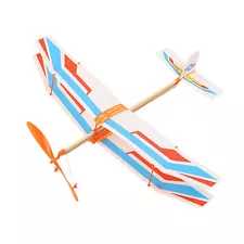 Rubber Band Free Flight Model Airplanes Biplane Toys Kids Outdoor Playset Toy