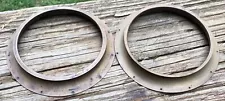 2 antique brass 3 1/4" fitter prism rings for gas light or early electric lamp