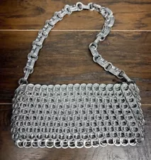 Escama STUDIO Soda Can Pop Top Tab Woven Handbag Shoulder Carry Bag Purse 9x4”