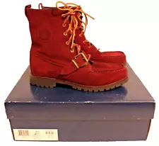 POLO RALPH LAUREN RANGER BOOTS Sz 9.5 D Suede Leather Nubuck Port Dark Red Sport