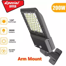 200W LED Parking Lot Pole Light Commercial Shoebox Fixture Outdoor Street Lights