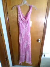 VTG. PINK MAUVE BEADED SEQUIN LONG DRESS GOWN ICI SZ 6 NWT