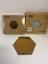 2 IKEA Honefoss 10-Piece Hexagonal Chrome Brass Bronze Mirrors - 772