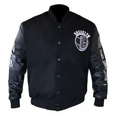 Men's Black Brooklyn Varsity Jacket