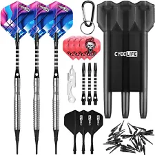 Tungsten Soft tip Darts 20g+Carry case+30Tips+6Alu shafts+18Flights CyeeLife