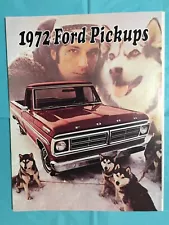 1972 FORD "PICKUPS---RANCHERO F-100 F-250 F-350" Truck Dealer Sales Brochure