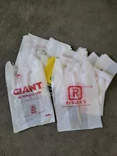 20 Plastic Grocery Bags Clean Folded For Crafts Or Trash