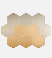 Ikea Honefoss 10 Hexagonal Chrome Brass Mirrors Julia Treutiger New Decor 19661