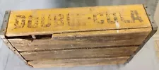 VINTAGE Rarely Seen DOUBLE COLA Yellow Wooden 24 Slot Soda Bottle Crate