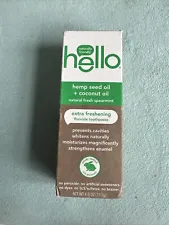 Hello Hemp Seed Oil + Coconut Oil Freshening Fluoride Toothpaste 4oz No peroxide
