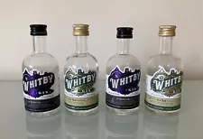 4 Empty miniature Glass Whitby Gin Bottles (5cl)