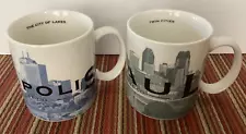 Starbucks City Skyline Series Coffee Mugs pair for Minneapolis & St. Paul 2002