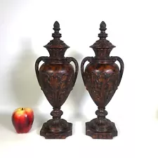 Pair of 15" Cast Resin Urns