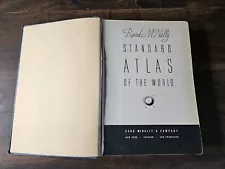 Antique 1938 Rand Mcnally Standard Atlas of The World Book