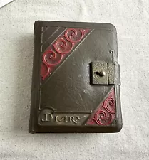 Antique Locking Diary, 1941, blank inside, key included, National Publishing Co