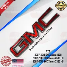 GMC Front Grille Emblem Badge Logo 17" Red Chrome 2007 -2017 GMC Sierra 22761795 (For: 2010 GMC Sierra Denali)