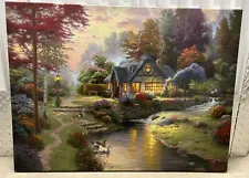 Thomas Kinkade Original Canvas Painting "Still water cottage"