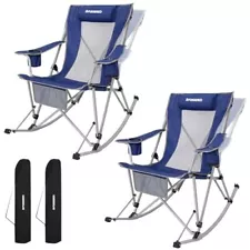 Rocking Chair Folding Rocking Lawn Chairs Foldable, Portable Outdoor Rocker C...