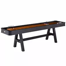 9' Barrington Rustic Wooded Shuffleboard Indoor Family Game Table