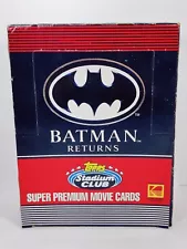 TOPPS BATMAN RETURNS SUPER PREMIUM MOVIE CARDS Full Box 36 PACKS Sealed 1991 NOS