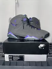 Size 11 - Air Jordan 7 Retro PE Ray Allen Black Purple Green Suede (304775-053)