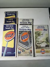 Vintage Gulf Oil/ Gas Station Maps 6 Total FREE SHIPPING!!!