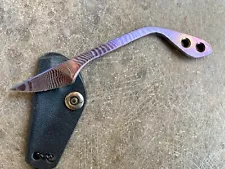 WARREN THOMAS Custom URBAN SCALPEL Anodized Titanium Neck Knife EDC Tactical