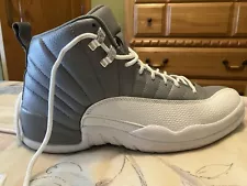 Size 9.5 - Jordan 12 Retro White Grey Mint Condition For Sale!!