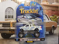 1 Badd Ride Truckin 1:64 DieCast Ford F-150 4x4 Lifted Monster Truck WHITE FLAME