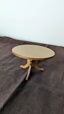 Dollhouse Miniature Round Oak Dining Table 1:12 inch Vintage