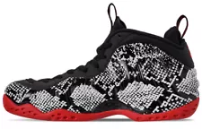 Rare Nike Air Jordan Foamposite One Snakeskin Black White Red Mens 314996-101