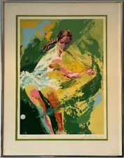 ORIGINAL LEROY NEIMAN VINTAGE MODERN ABSTRACT PRO TENNIS SERIGRAPH CHRIS EVERT