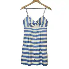 Lovers + Friends Ocean Waves Mini Dress Women's Size Small Blue White Striped