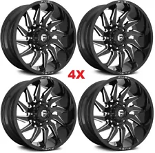 20 FUEL SABER WHEELS GLOSS BLACK MILLED RIMS 1500 D74420008447 TWISTED BLADE