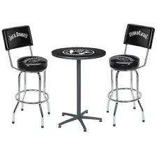 Jack Daniel's Repeat Cafe Table and Bar Stools With Backrest