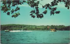 Water skiing Jump Paugus Bay New Hampshire Weirs Water ski Club 1960's Postcard