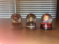 Halloween Horror Movie Pennywise Michael Myers Chucky Mini Snow Globes Lot (3)