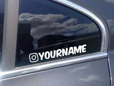 Custom Instagram Tag 8in.White Vinyl Decal Sticker For Car Window JDM Set Of 2